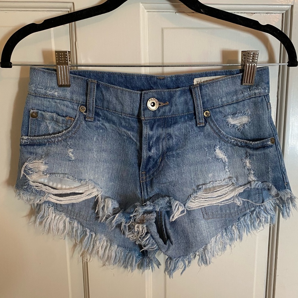 Pistola Medium-Wash Destroyed Denim Shorts - Picture 2 of 4